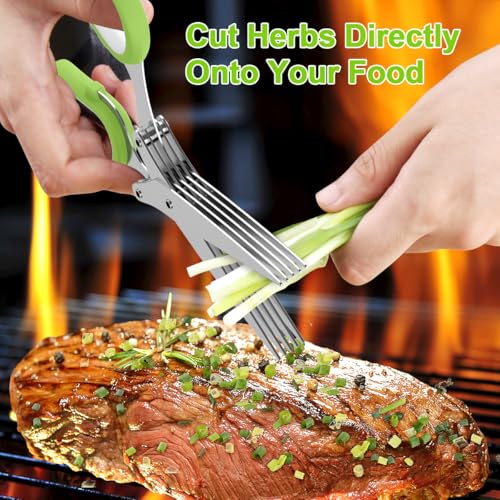 2026 Upgraded Herb Scissors, 5-Blade Kitchen Herb Shears - Product Imagery