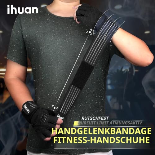 ihuan Ventilated Weight Lifting Gym Workout Gloves with Wrist - Product Imagery