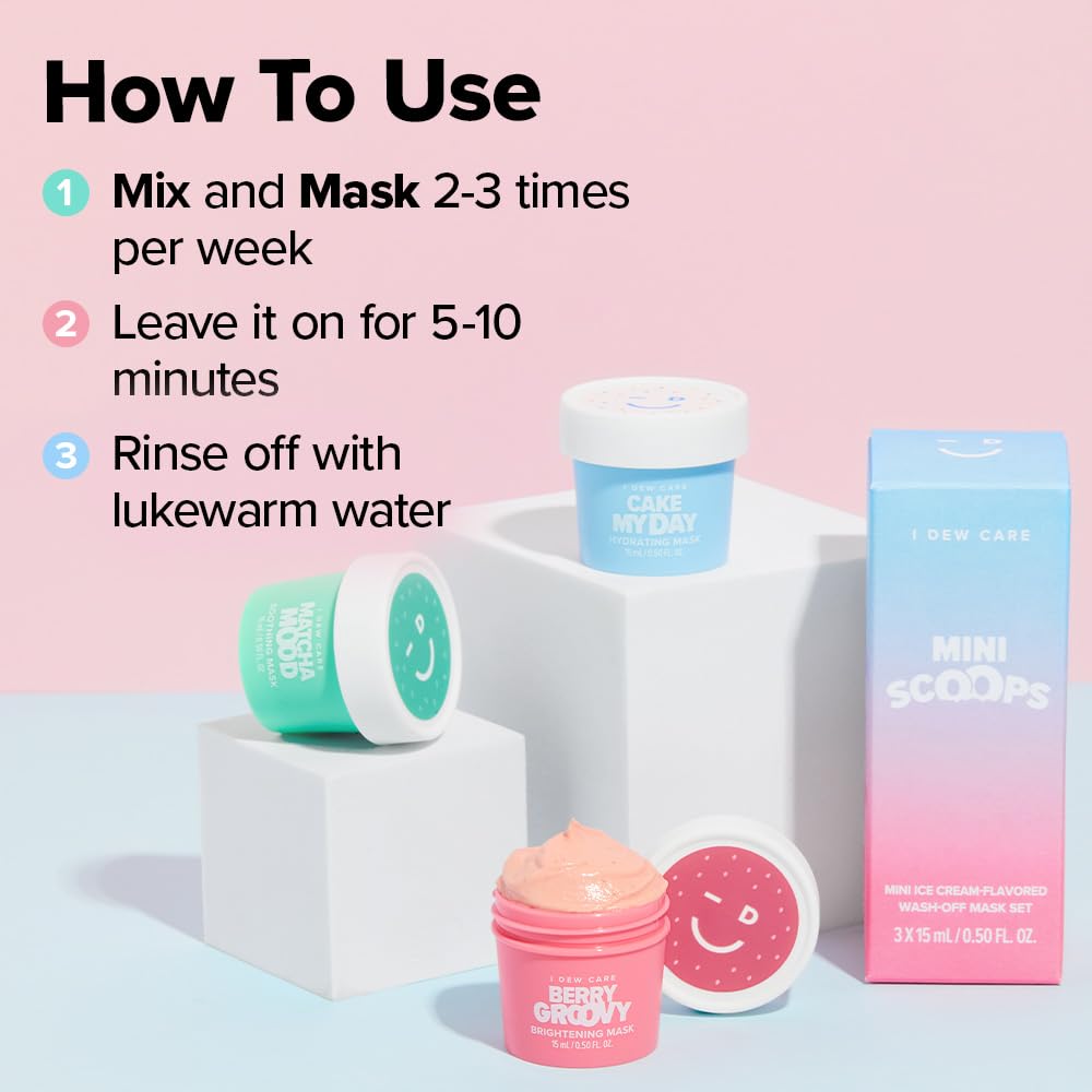 I DEW CARE Wash Off Face Mask Skincare Gift Set - Mini Scoops Facial Masks & - I DEW CARE Official Product View 6