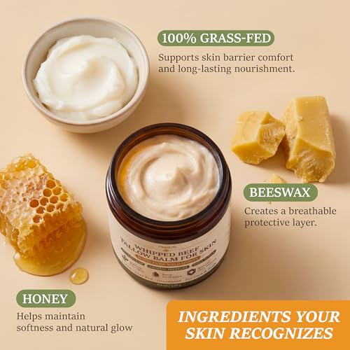 Grass-Fed Beef Tallow for Skin, Whipped Tallow and Honey Balm - Product Imagery