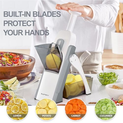 SupMaKin Safe Mandoline Slicer for Kitchen,Adjustable Potato - Product Imagery
