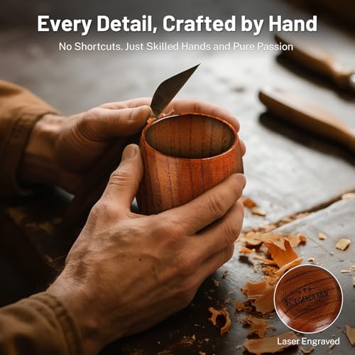 Charred Wooden Whiskey Tumbler – Bourbon Glass for Men | Unique - Product Imagery