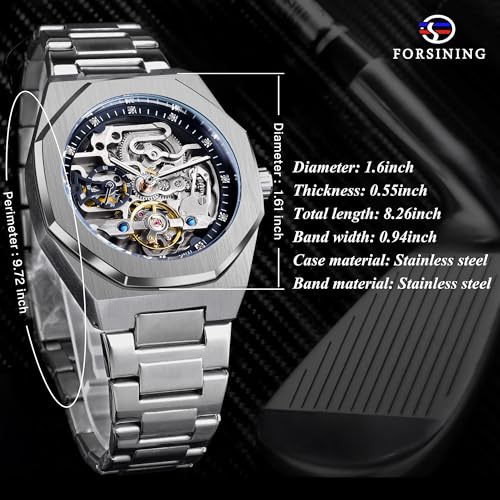 FORSINING Vintage Watch for Men Engraved Automatic Self-Wind - Product Imagery