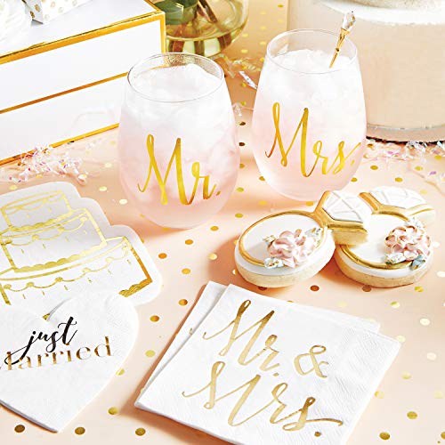 Slant Collections Wine Glasses Wedding Gift Set, 20-Ounces, Mr. - Product Imagery