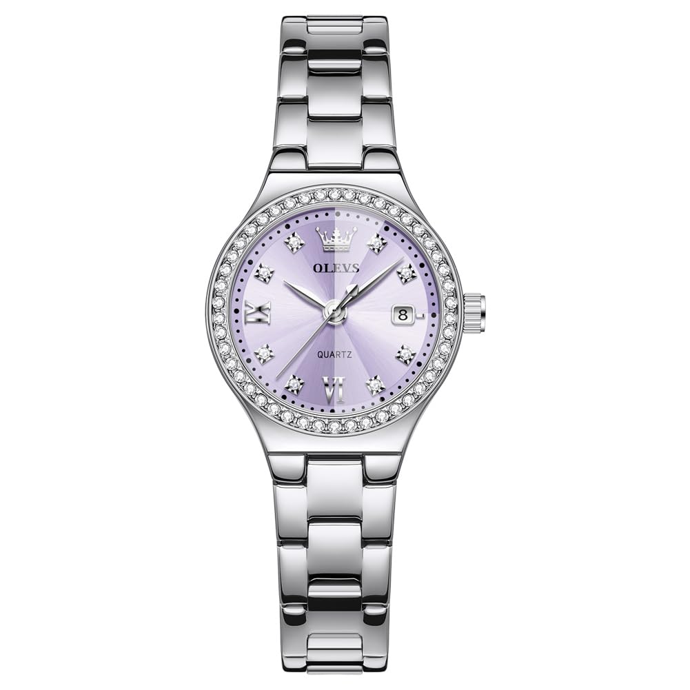 OLEVS Watch Women Silver Watch for Women Luxury Diamond Womens - Product Imagery