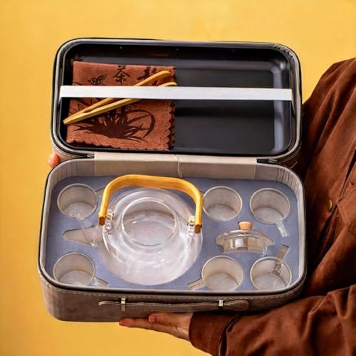 Travel Gongfu Tea Set – Portable Borosilicate Glass Teapot with - Product Imagery