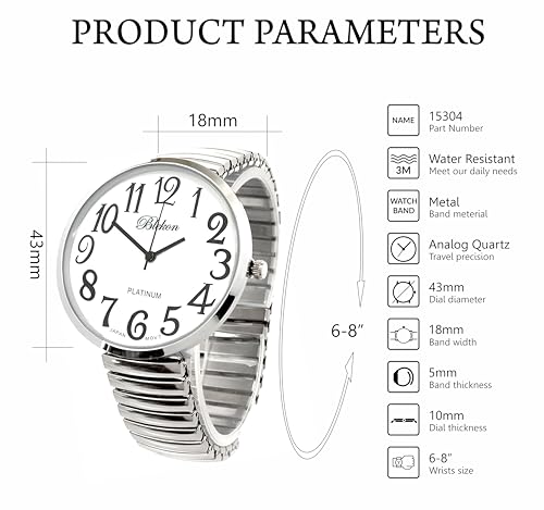 Blekon Collections Silver Super Large White Face Case Size 43mm - Product Imagery