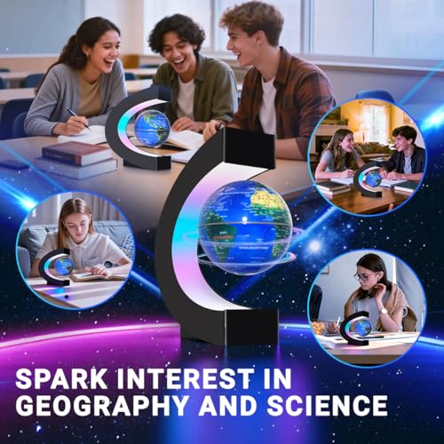 Magnetic Levitating Floating Globe with LED Lights, Cool Tech - Product Imagery