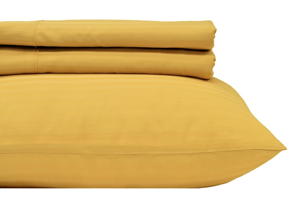 Royal Hotel Striped Gold 580-Thread-Count 4pc California-King - Product Imagery
