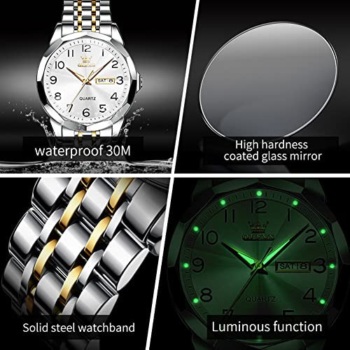 OLEVS Watch for Men Women Large Face Unisex Diamond Luxury Dress - Product Imagery