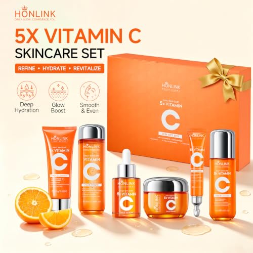 Vitamin C Skincare Set for Women, 6-Step Face Care Routine - Product Imagery