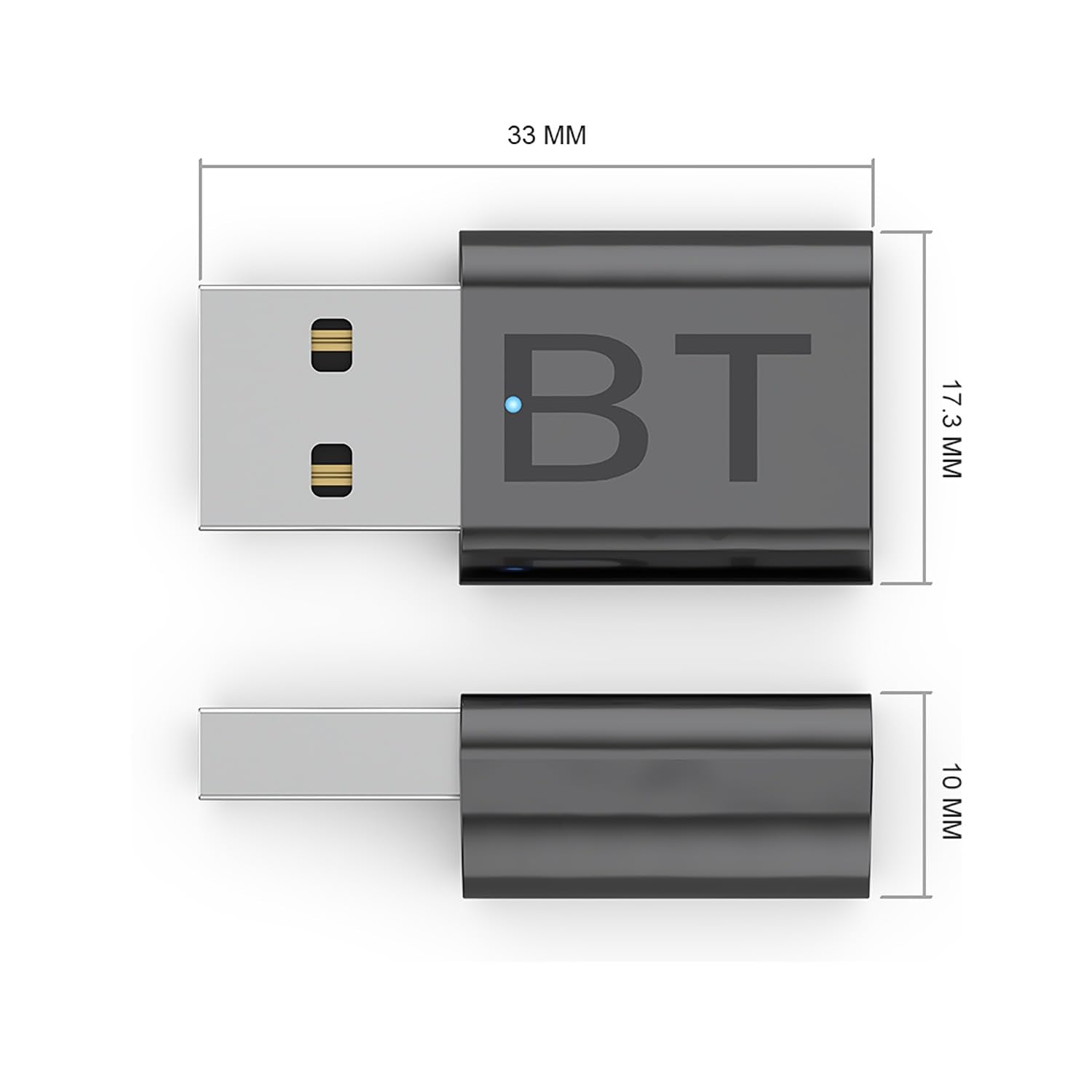 QOFOWIN Mini 2-in-1 USB Bluetooth Receiver,5.4 Wireless Audio Ada by QOFOWIN - Angle View 6