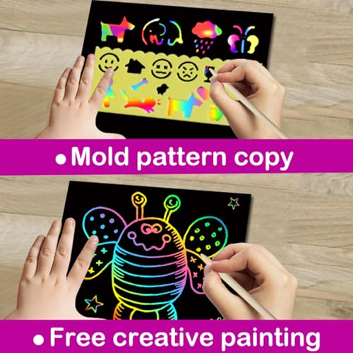 Party Favors for Kids 4-8-12: 24 Pack Scratch Rainbow Art Crafts - Product Imagery