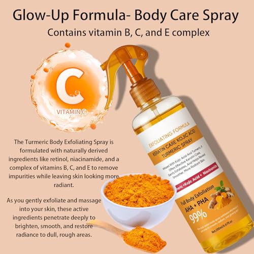 Body Keratin Care Kojic Acid Turmeric Spray 200ml, Turmeric - Product Imagery