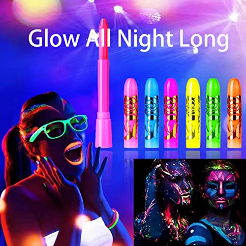 12 PCS Glow Face Body Paint, Glow In The Dark Under UV Black - Product Imagery