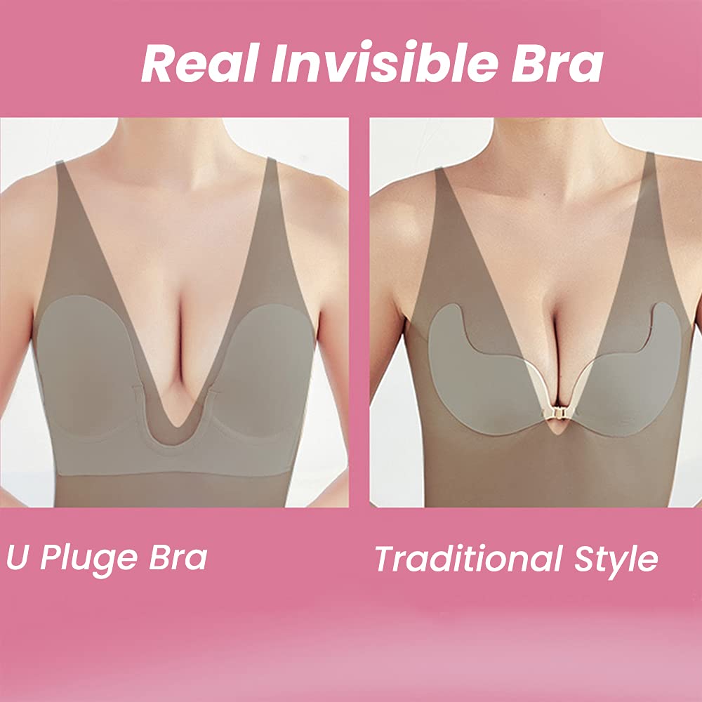 TITU Plunge Strapless Bra Pushup Boobas Sticky Bra Lift DD Brafor Back - View 7