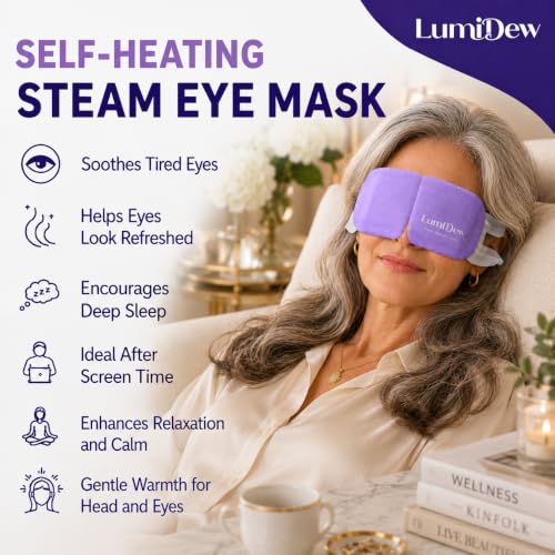 Steam Eye Mask, Self Heating Heated Eye Mask for Sleep, Warm - Product Imagery