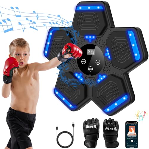 Music Boxing Machine, Wall Mounted Bluetooth Punching Pad with - Product Imagery
