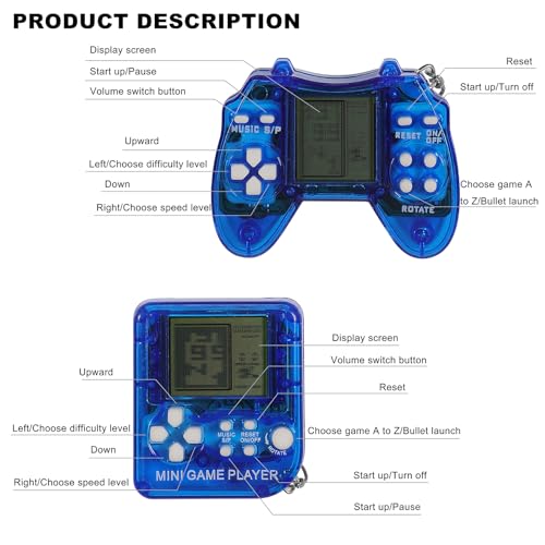 12Pcs Video Game Party Favors, Mini Game Keychain Arcade Party - Product Imagery