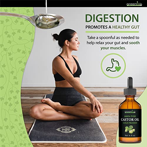 GreenIVe 100% Pure Castor Oil, 4 Fl oz - Product Imagery