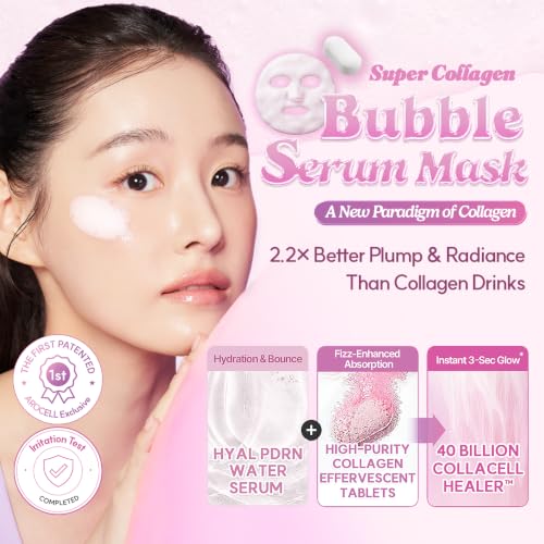AROCELL Super Collagen Bubble Serum Mask | Effervescent Collagen - Product Imagery