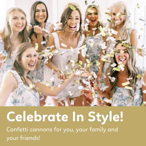 Gold and Silver Confetti Poppers and Cannons, Party Poppers, - Product Imagery