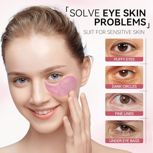 BREYLEE Flamingo Pink Eye Mask–60 Pcs-Puffy Eyes and Dark - Product Imagery