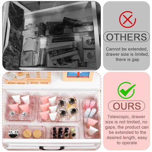 25 Pcs Clear Drawer Organizer, Adjustable Drawer Storage Box, - Product Imagery