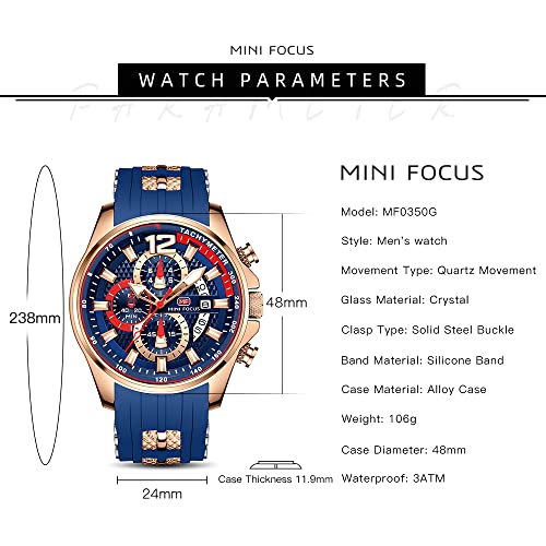 MF MINI FOCUS Men Watch Casual Fashion Wrist Watches - Product Imagery