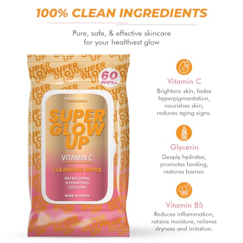Vitamin C Facial Wipes - Dermatologist-Tested, Anti-Aging, - Product Imagery