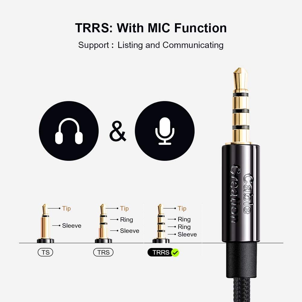 CableCreation 3.5mm Aux Cord 3FT/0.9m, 3.5MM Auxiliary HiFi Stere by CableCreation - Angle View 5