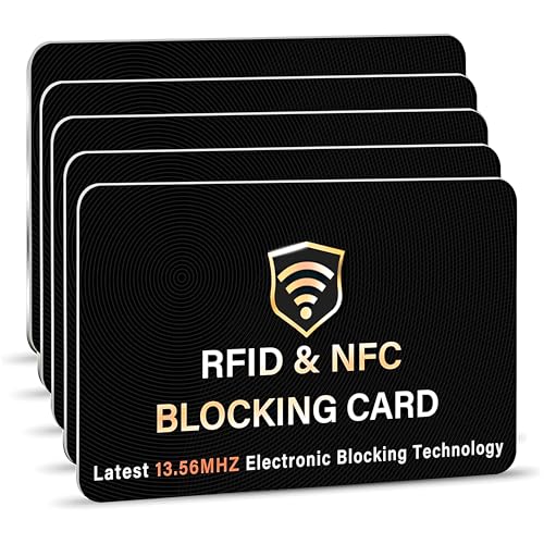 SaiTech IT 5 Pack RFID Blocking Card for Credit Debit ID Card, - Product Imagery