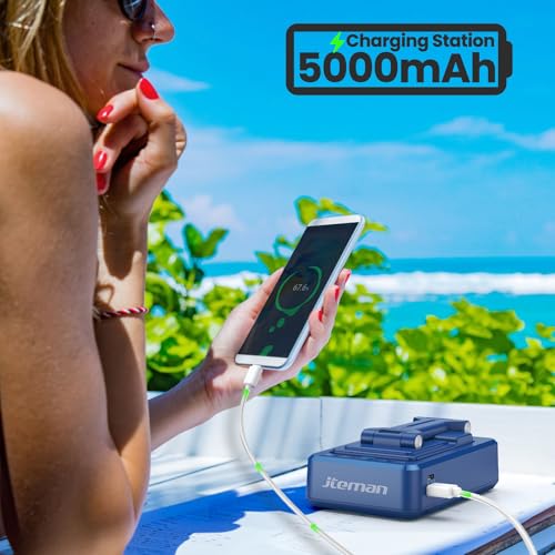 JTEMAN Cell Phone Stand with Bluetooth Speaker and Charging - Product Imagery
