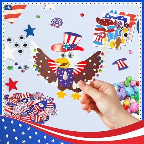 Ruicnte 4th of July Foam Eagle Patriotic Crafts for Kids School - Product Imagery