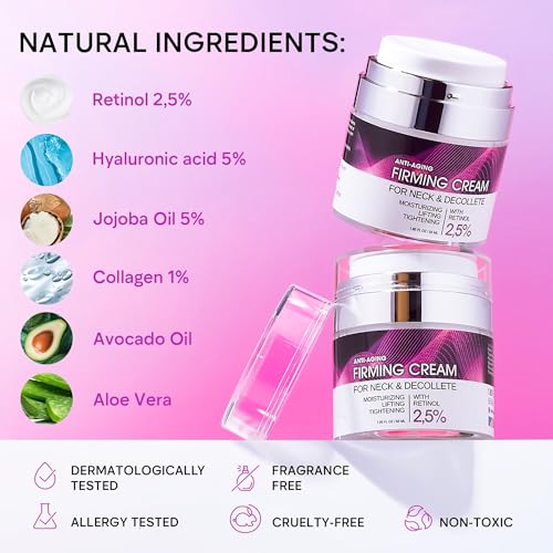 Neck Firming Cream with Retinol, Collagen & Hyaluronic Acid - - Product Imagery