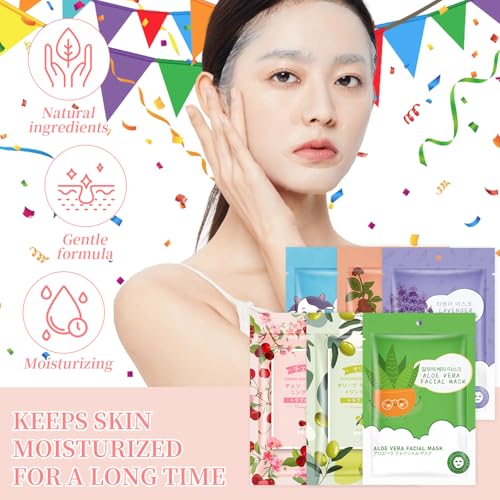 12 Pack Sheet Face Masks Skincare for Women,Hydrating Face Masks - Product Imagery