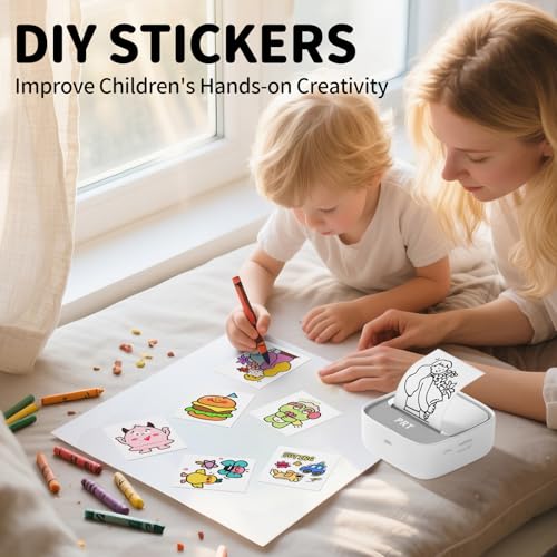 PRT Mini Sticker Printer, Portable Thermal Printer with 1Roll - Product Imagery