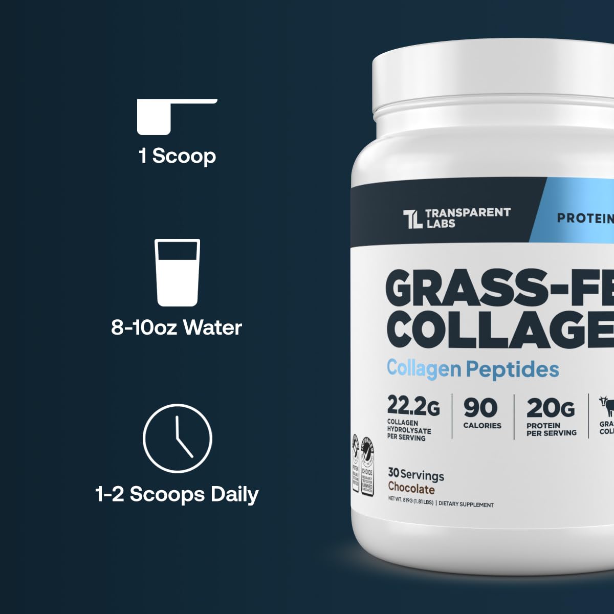 Transparent Labs Grass Fed Collagen Peptides Powder - Transparent Labs Official Imagery - 7