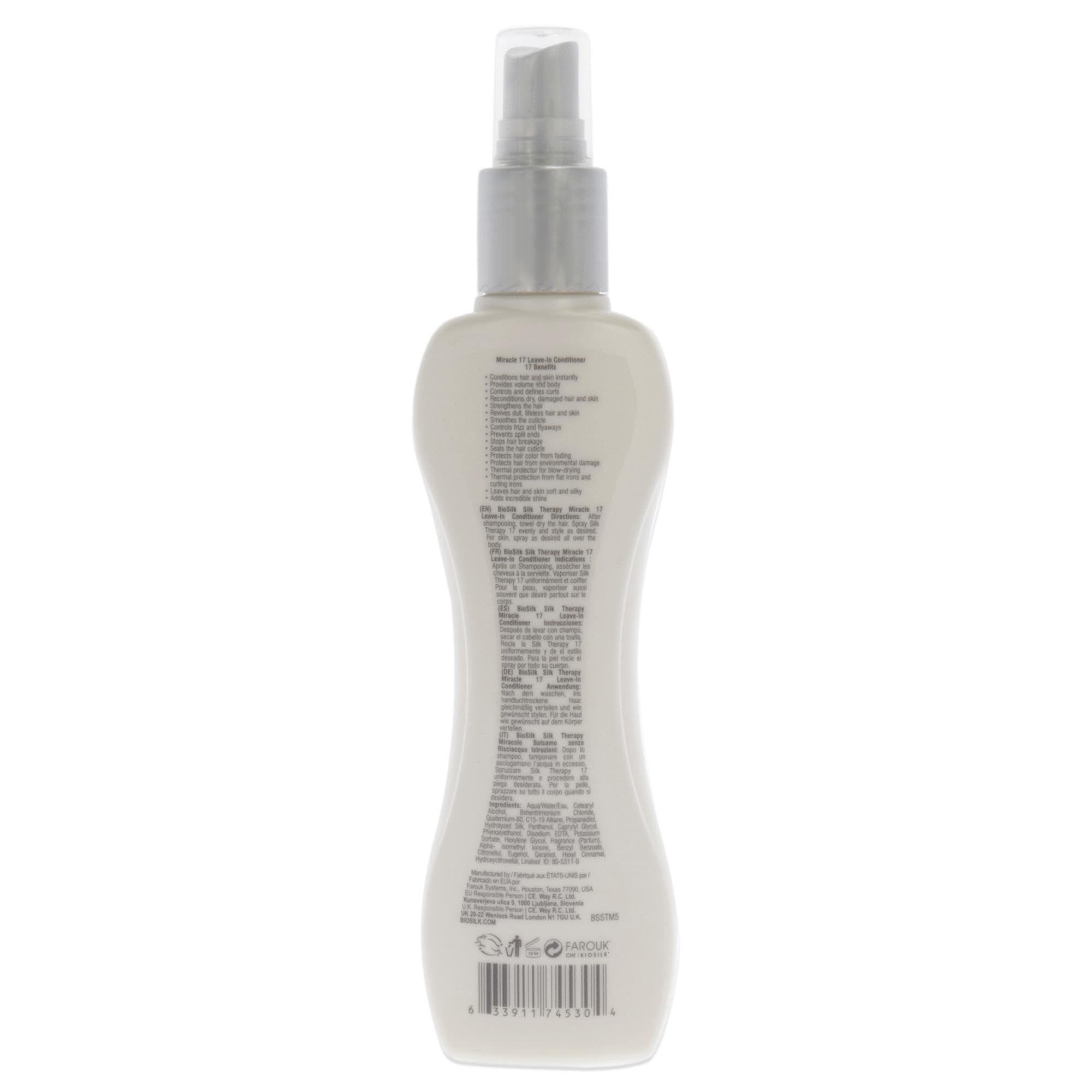 Biosilk Silk Therapy 17 Miracle Leave In Conditioner for Unisex, 5.64 Ounce