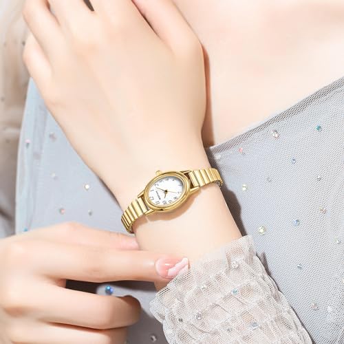 BOFAN Small Gold Watches for Women Easy Read Ladies Quartz Wrist - Product Imagery