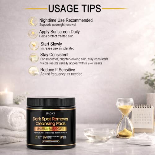 Dark Spot Remover Cleansing Pads with Kojic Acid & Turmeric for - Product Imagery