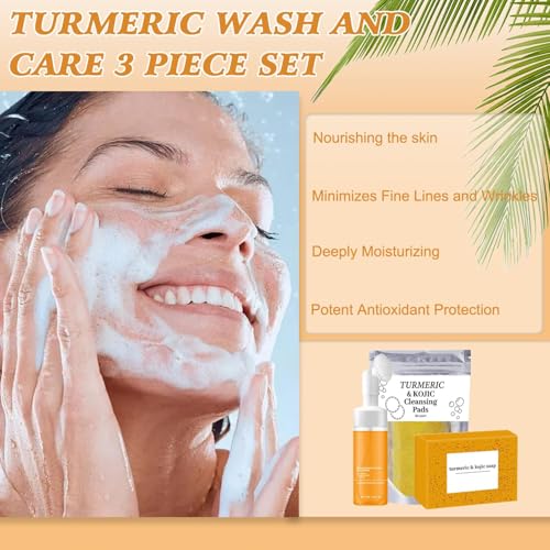 4Pcs Turmeric Wash and Care Three Piece Set,Turmeric Trio: - Product Imagery