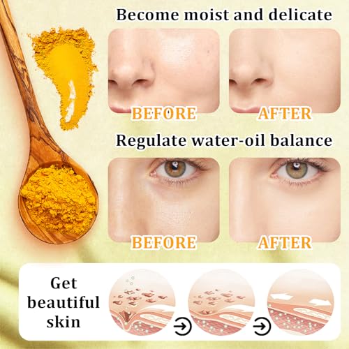 9 Pcs Turmeric Skin Care Set with Facial Cleanser,Toner,Face - Product Imagery