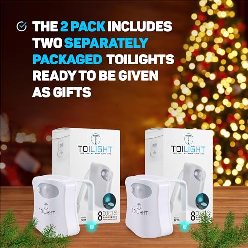 ToiLight 2 Pack. The Original Toilet Bowl Night Light. Fun & - Product Imagery