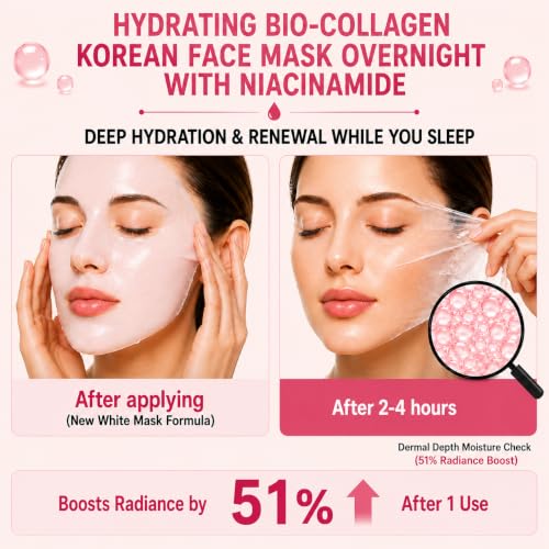 Premium 4-Pack bio-collagen real deep mask Hydrogel, beauty - Product Imagery