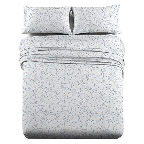 Royal Hotel Cotton Flannel Full Sheet Set, Floral Vine, 4-Piece - Product Imagery