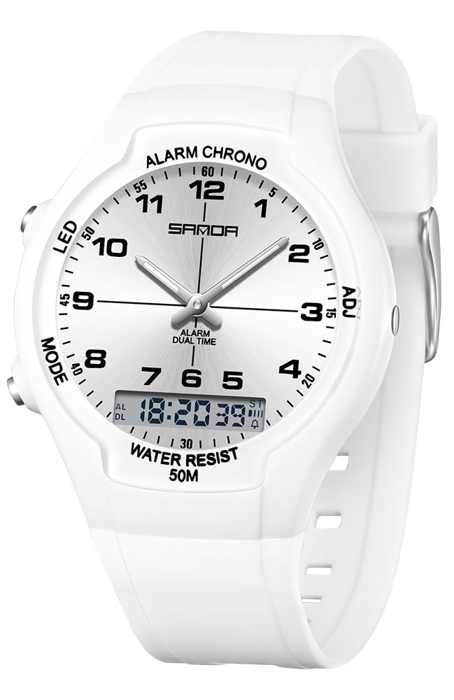 Gosasa Men Women Sports Watch Analog Digital Dual Time 50M - Product Imagery