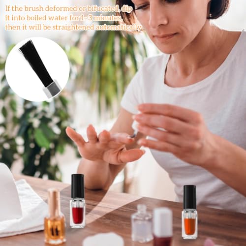 6Pcs 3ml/0.1oz Mini Empty Refillale Clear Glass Nail Polish - Product Imagery