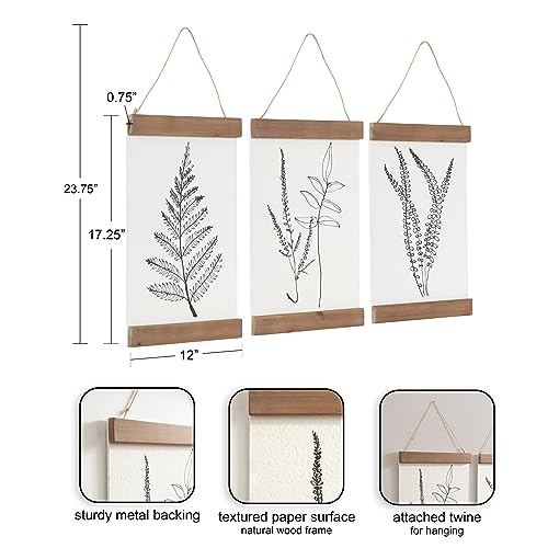 Kate and Laurel Lory Three-Piece Hanging Art Plaque Set, 12 x - Product Imagery