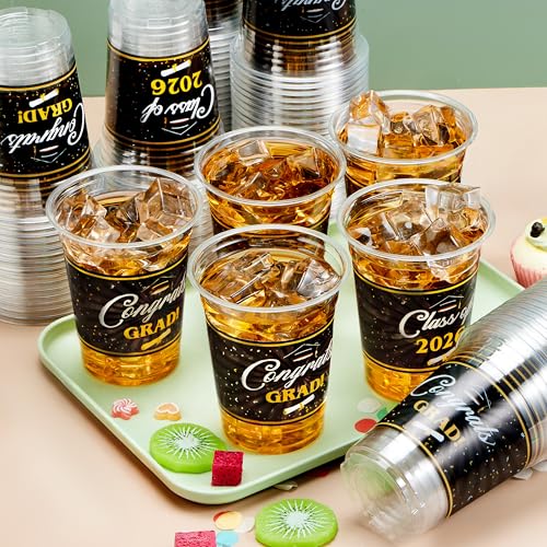 JOYIN 100 Pcs 16oz Graduation Cups Party Plastic Cups, Class of - Product Imagery